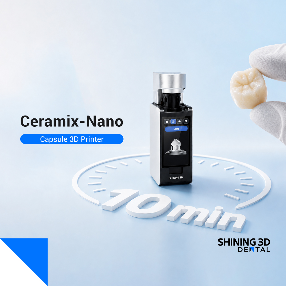 SHINING 3D Dental представляет капсульный 3D-принтер Ceramix-Nano: постоянные керамико-наполненные коронки за 10 минут прямо в стоматологической клинике